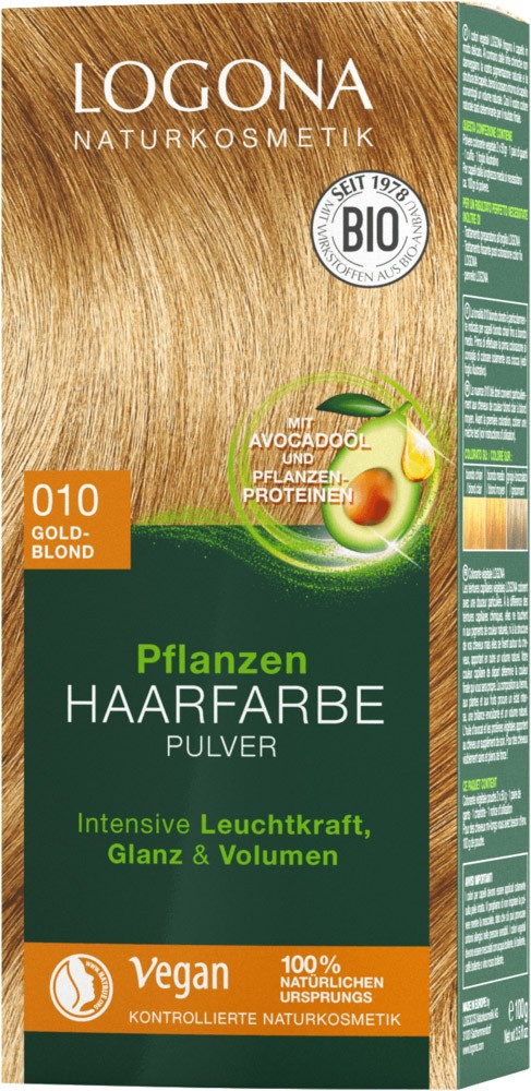 Vopsea de par BIO, 100 g BLOND AURIU Nuanta 010 Logona