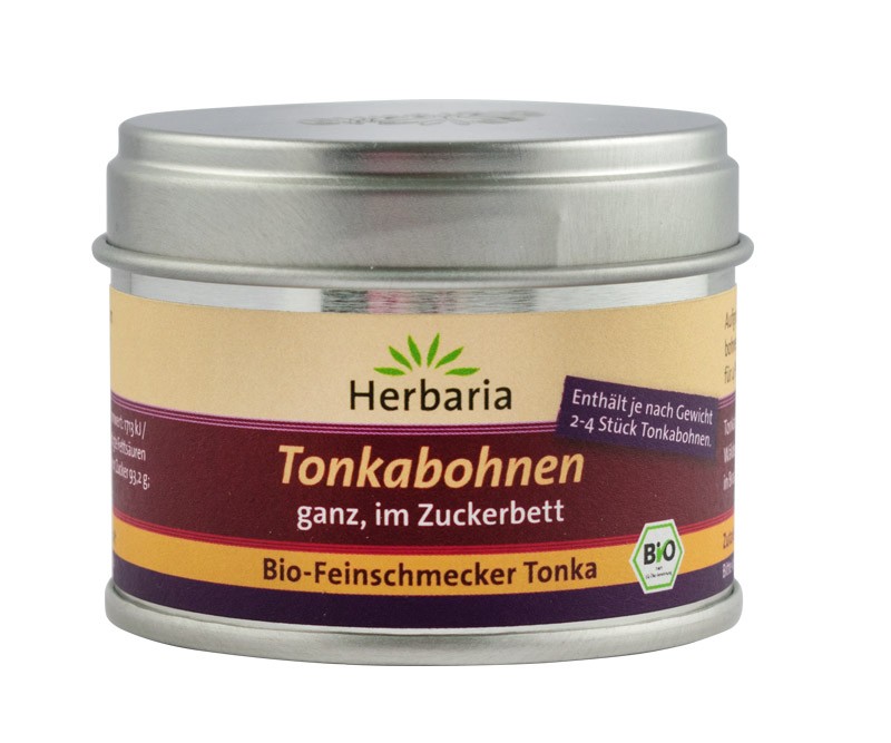 Boabe Tonka BIO in zahar brun, 50 g Herbaria
