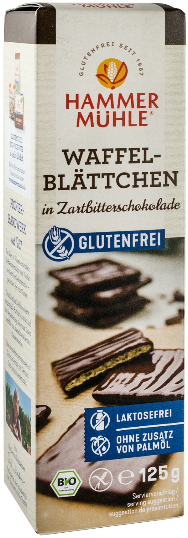 NAPOLITANE BIO FARA GLUTEN INVELITE IN CIOCOLATA NEAGRA, 125G HAMMER MUHLE
