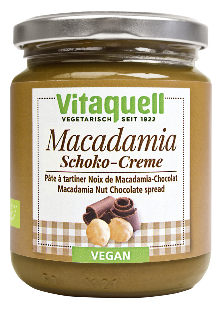 Vitaquell Crema BIO de ciocolata + nuci de macadamia, 250g