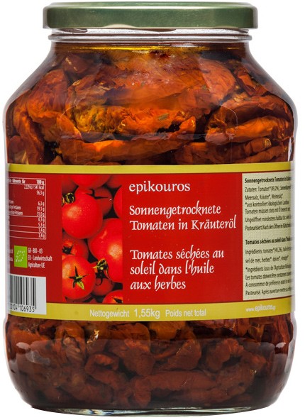 Rosii bio uscate la soare, in ulei cu mirodenii, 1.55 kg Epikouros