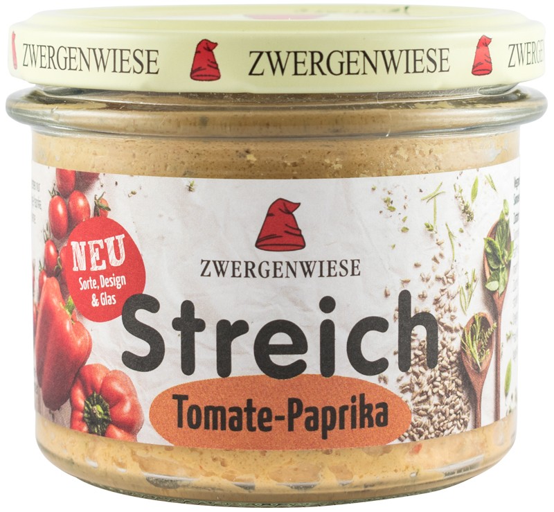 Crema tratinabila bio vegetala cu rosii si ardei, 180g Zwergenwiese