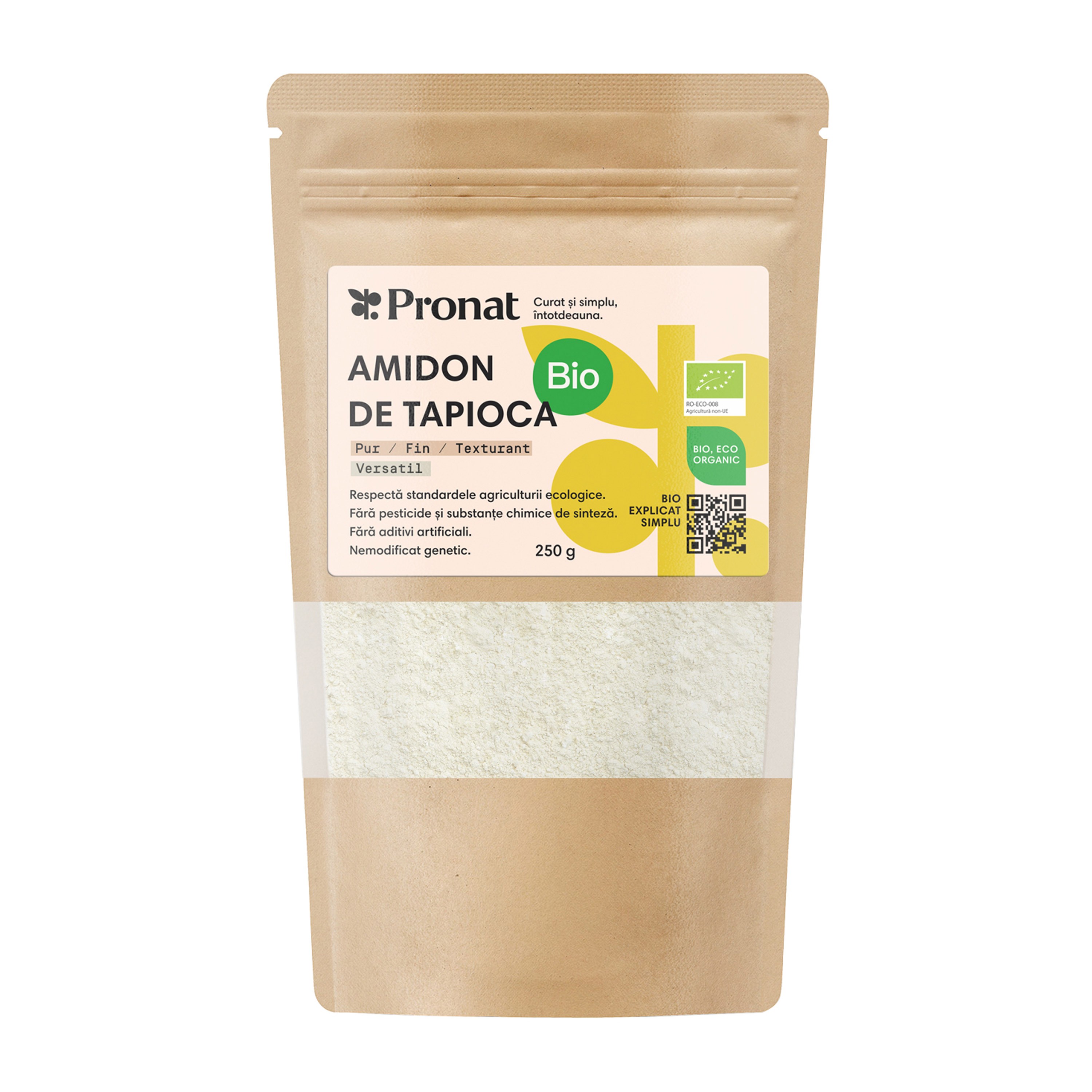 Amidon pudra de tapioca bio, 250g Pronat