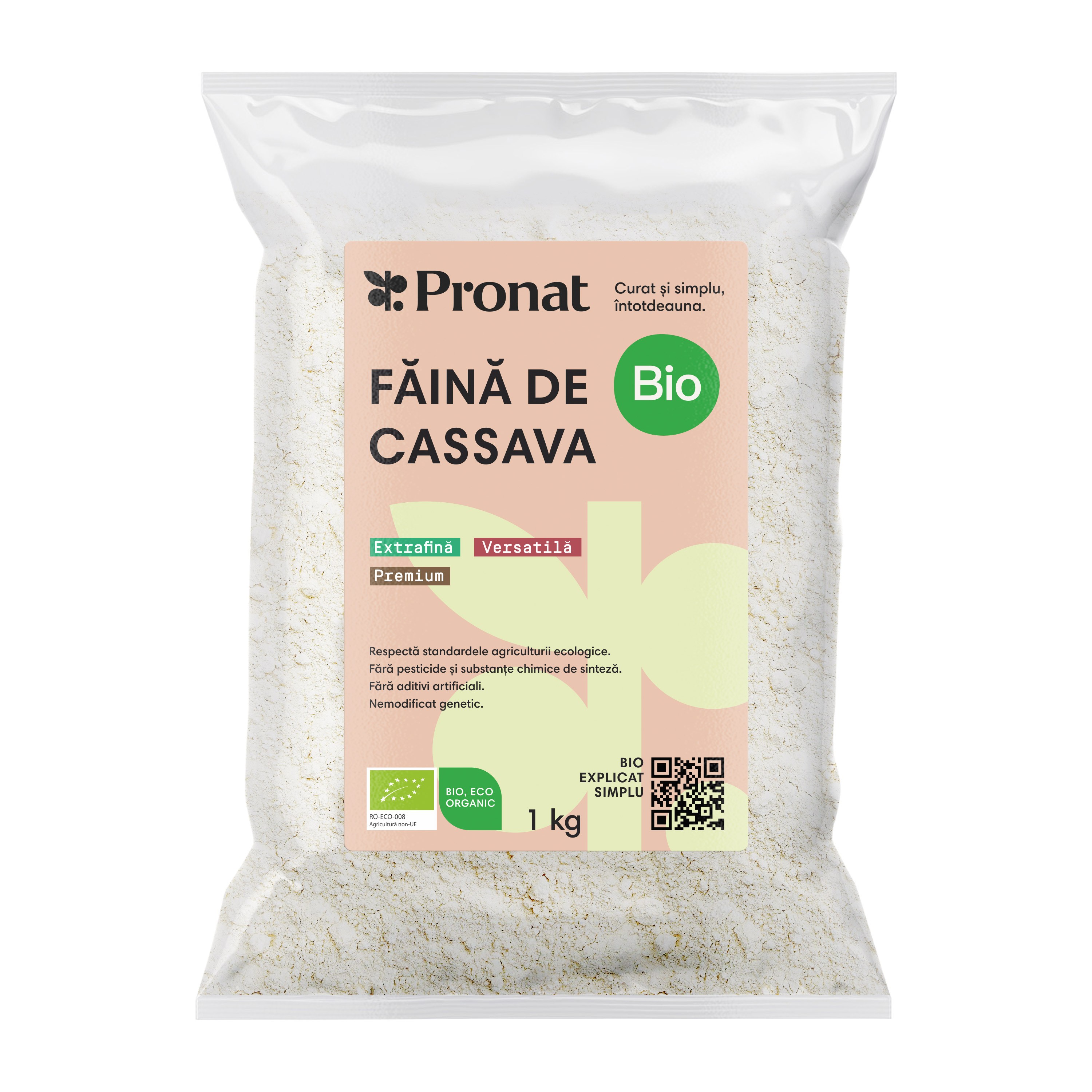 Faina bio de cassava extra fina (tapioca / manioc), 1000g Pronat