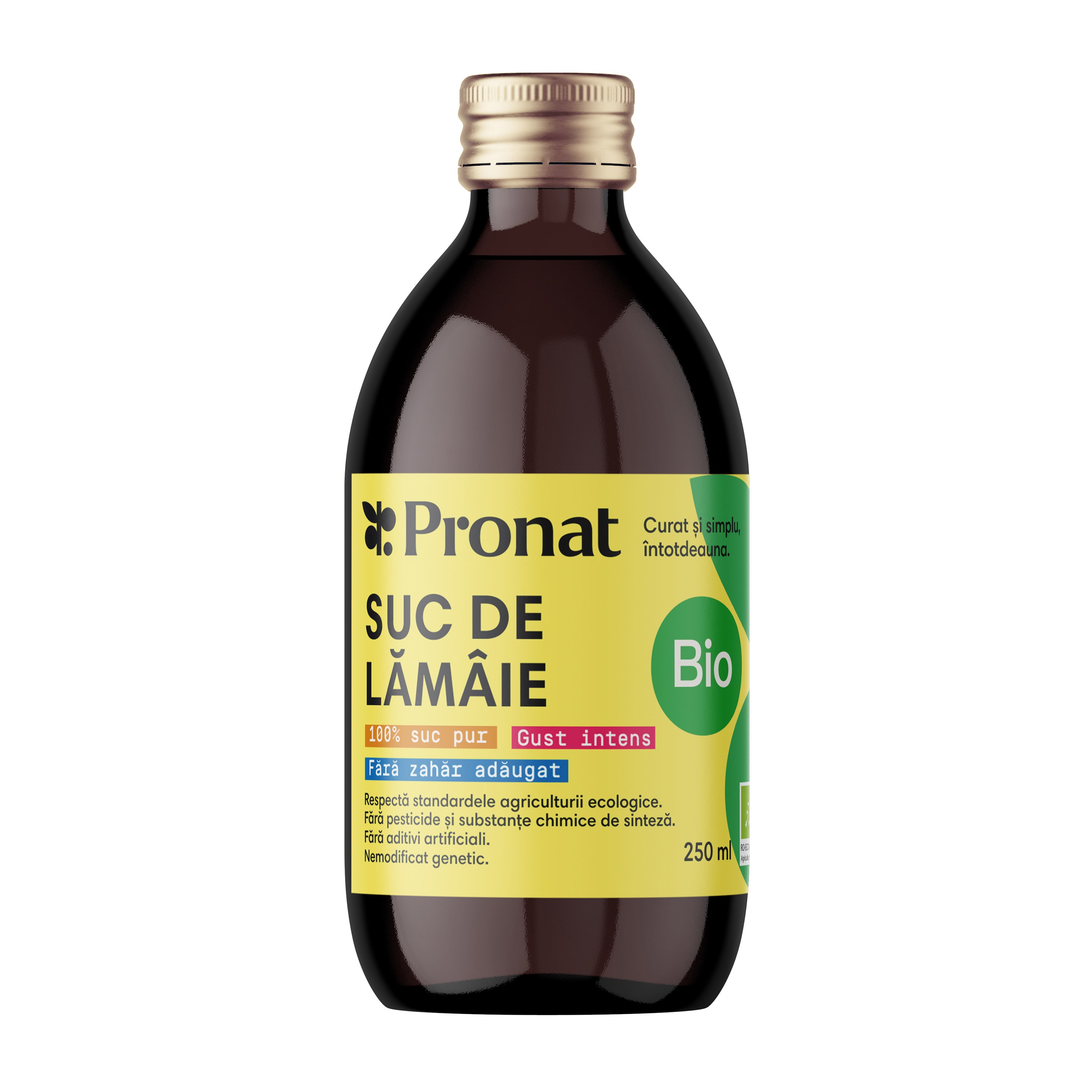 Suc bio de lamaie 100%, 250ml Pronat