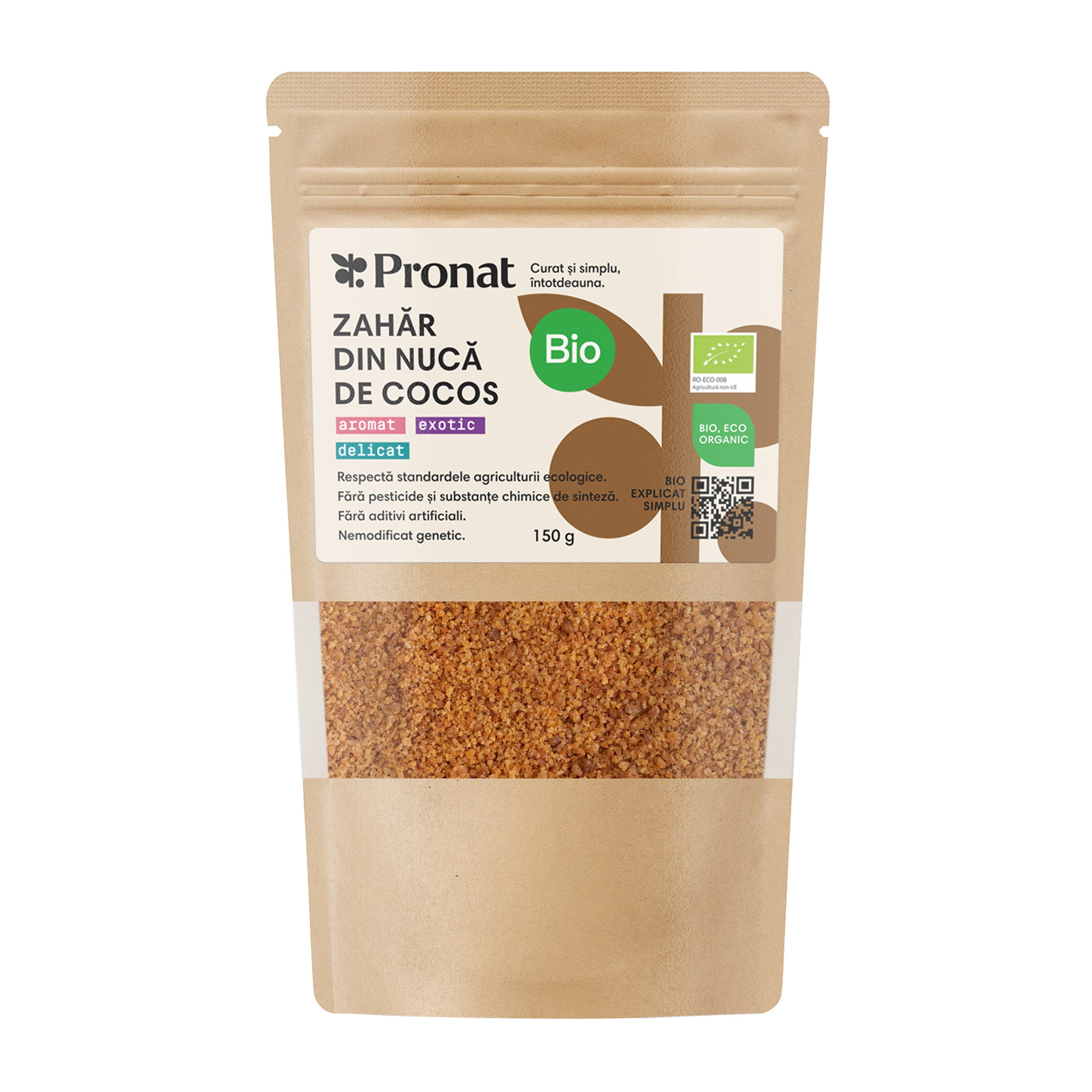 Zahar de cocos bio, 150g Pronat