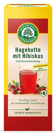 Ceai BIO de macese si hibiscus, 20*2,5gr LEBENSBAUM