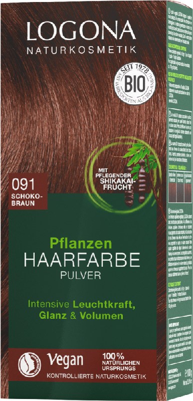 Vopsea de par 100 % naturala, 100g MARO CIOCOLATA, Nuanta 091 Logona