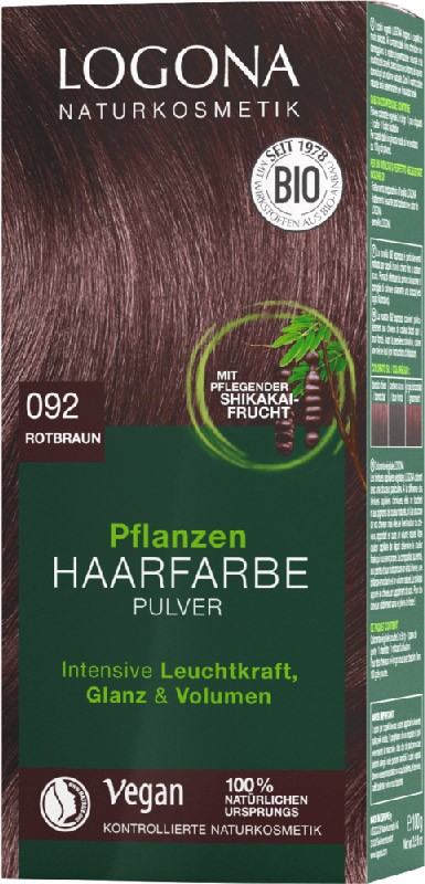 Vopsea de par 100 % naturala, 100g MARO ROSCAT, Nuanta 092 Logona