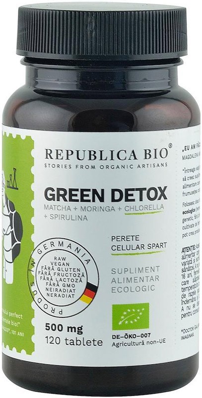 Green Detox (500 mg) supliment alimentar bio, 120 tablete (60 g)
