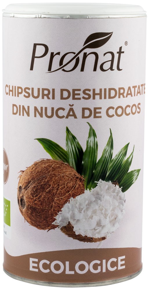 Chipsuri deshidratate din nuca de cocos, Bio, 110 g