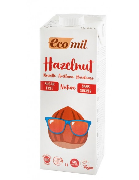 Ecomil – Bautura vegetala bio din alune fara zahar - Nature, 1 L  
