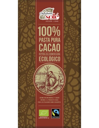 Ciocolată neagră BIO 100% cacao, 100g