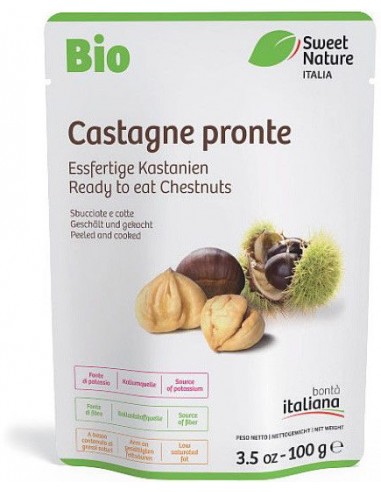 Sweet Nature Italia – Castane BIO decojite si fierte, gata de mancat, 100 g