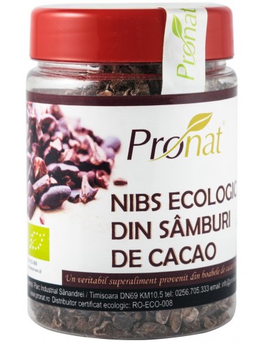 Nibs ecologici din samburi de cacao,130 g