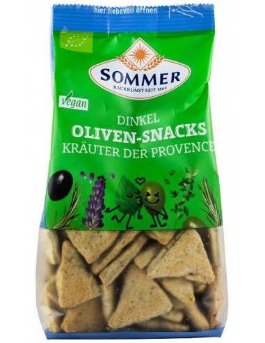 Sommer - Snack bio din faina de alac cu masline si ierburi de Provence, 150 gr