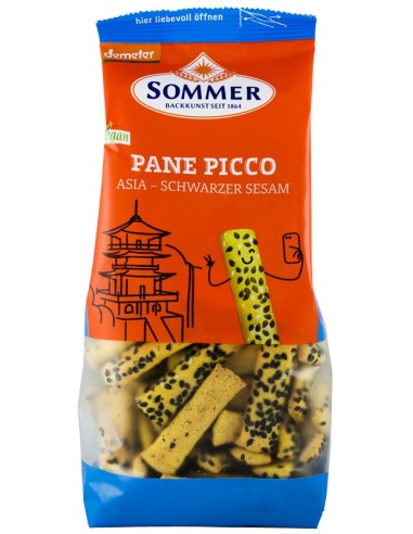 Sommer – Panne Picco Asia cu susan negru – mini grisine bio din alac, orz si mei, Demeter 150 gr