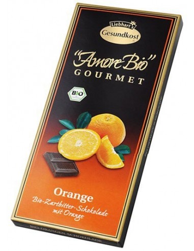 LIEBHART’S AMORE BIO – Ciocolată amăruie cu portocale, 55% cacao, 100 g