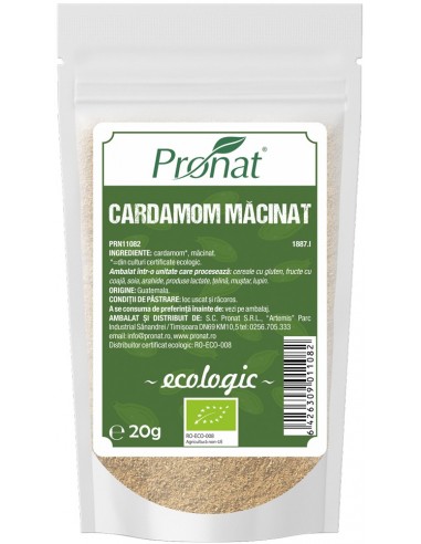 Cardamom bio macinat, 20g Pronat