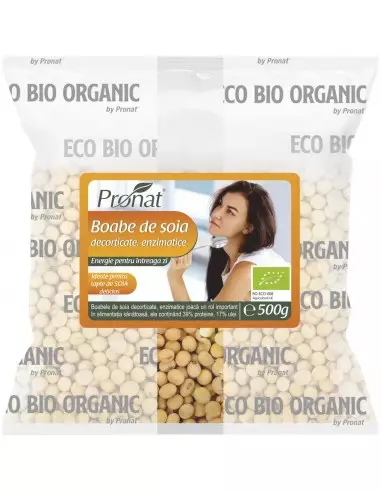 Boabe de soia bio enzimatice, 500g...
