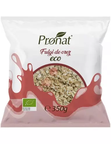 Fulgi de orez bio, 350g Pronat