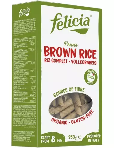 Penne bio din orez brun 250g Felicia