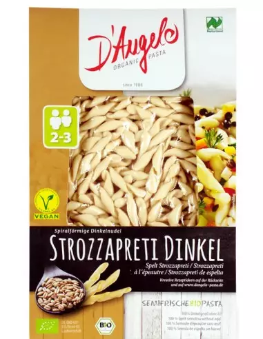 STROZZAPRETI BIO DIN GRAU SPELTA, 250G D'ANGELO PASTA