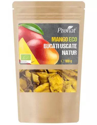 Mango bio bucati uscate natur, 100g...