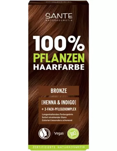 Vopsea vegetală Bronz Sante 100g – culoare caldă și naturală, fără amoniac, pentru un păr sănătos și strălucitor.