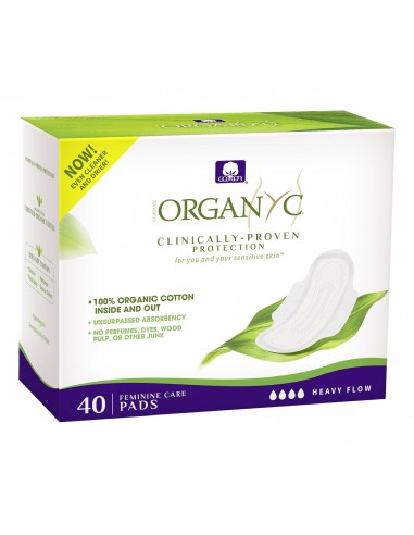 Absorbante intime din bumbac organic pentru noapte 40 buc