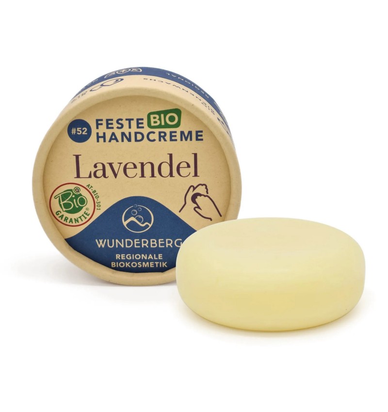 Cremă bio solidă de mâini – Lavandă, 75g Wunderberg