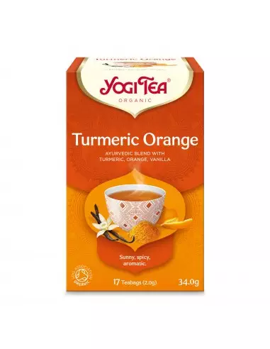 Ceai bio din curcuma, portocale si vanilie, 17 pliculete 34.0g Yogi Tea