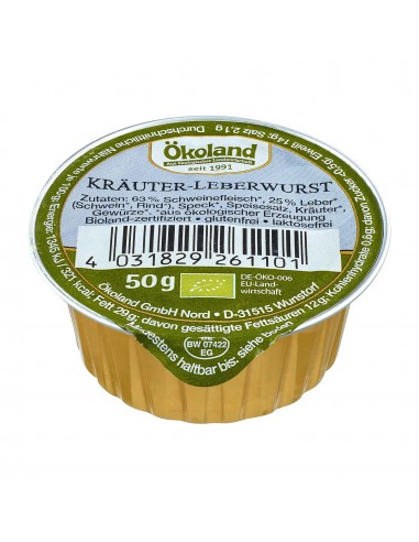 Pate bio cu ficat și verdețuri, 50g...