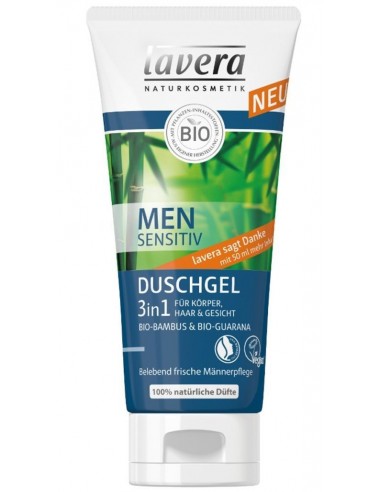 LAVERA – MEN Sensitiv – Gel de duș 3 în 1, 200 ml 