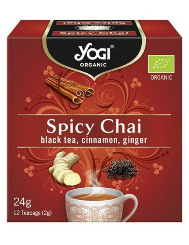 Yogi Tea - Ceai BIO cu mirodenii, ceai negru, scortisoara, ghimbir, 12 plicuri - 24 g   