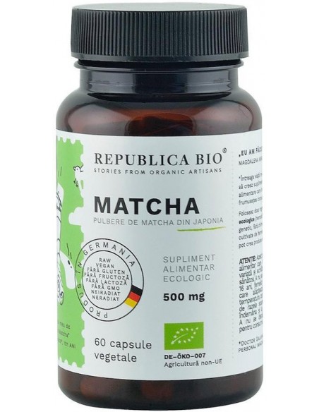 Matcha bio din Japonia (500 mg), 60 capsule (35 g)