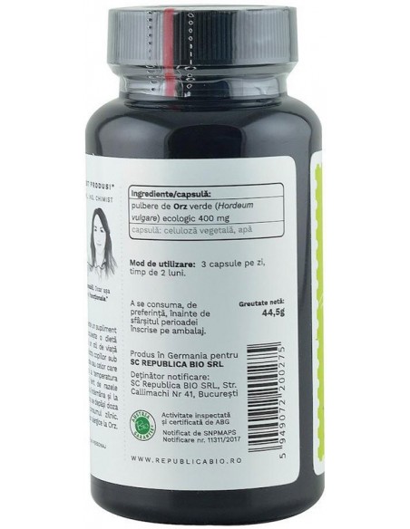 Orz Verde bio din Germania (400 mg), 90 capsule (44,5 g)