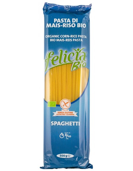 FELICIA BIO – Spaghetti ecologice din făină de mălai şi orez, 500 G