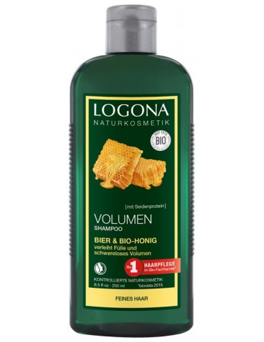 LOGONA – Sampon bio pentru volum cu bere si miere, 250 ml