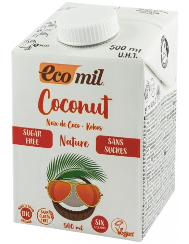 ECOMIL - Bautura vegetala ecologica de cocos, fara zahar, 500 ml