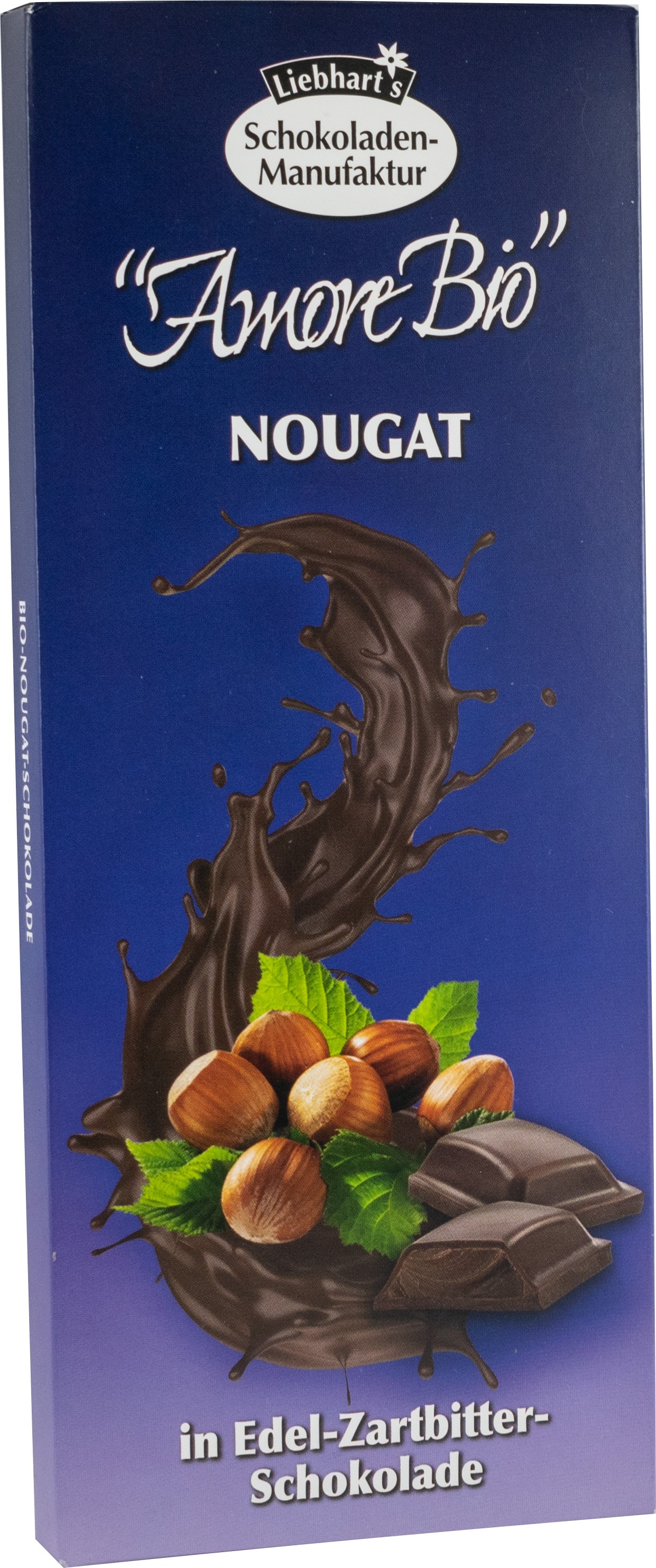 Ciocolata bio amaruie cu crema de alune, 100g Liebhart's Amore Bio