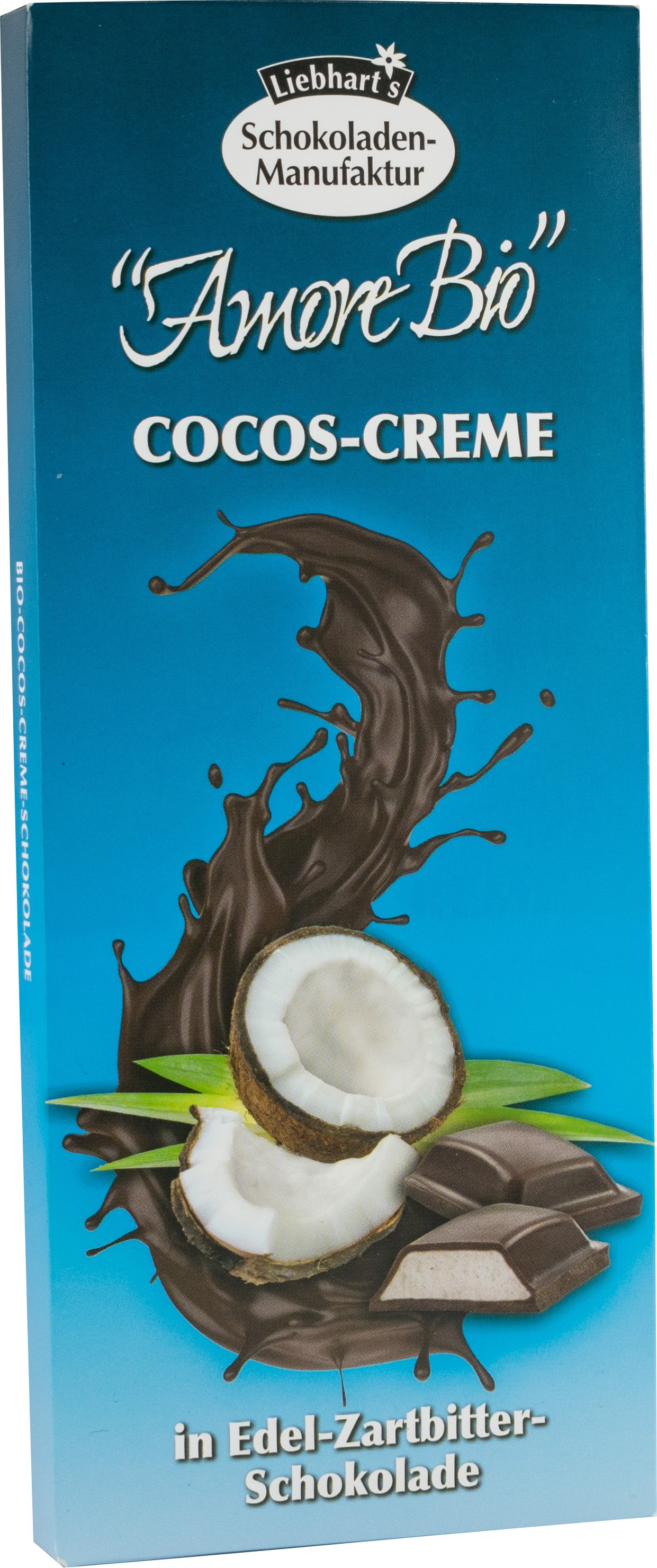 Ciocolata bio amaruie fina cu crema de cocos, 100g Liebhart's Amore Bio