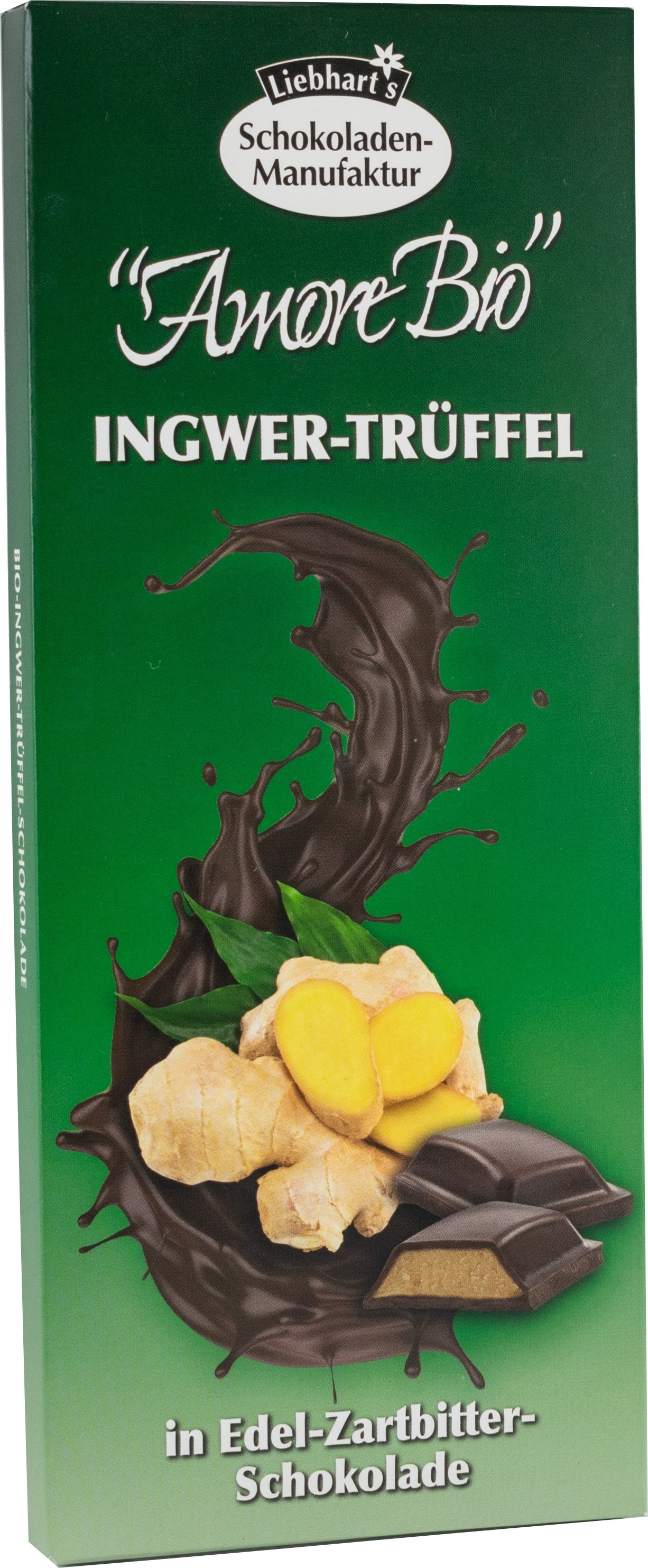 Ciocolata bio amaruie fina cu ghimbir si trufe, 100g Liebhart's Amore Bio