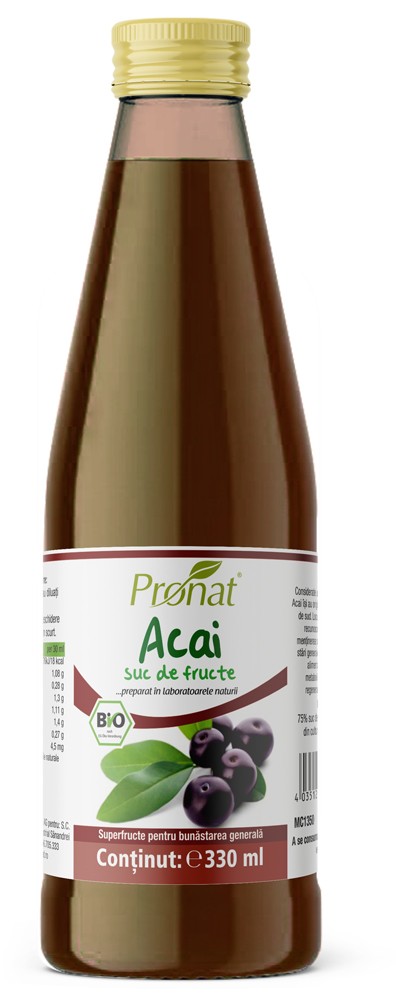 Suc bio de acai, 330ml Medicura