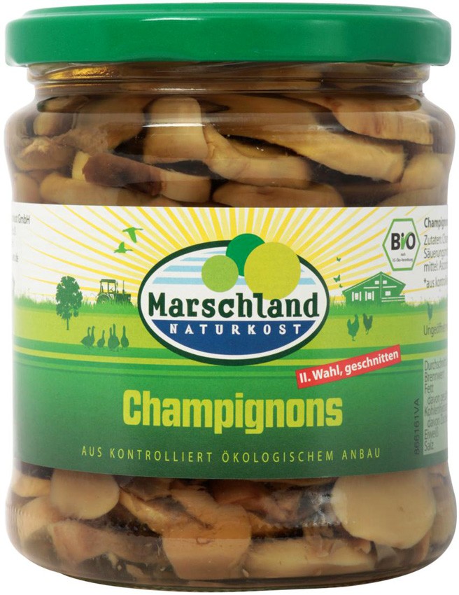 Ciuperci champignons bio 330g / 170g Marschland Naturkost