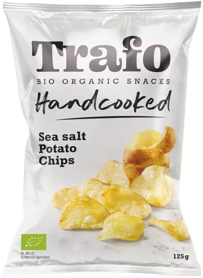 Chipsuri bio din cartofi prajite manual, cu sare, 125g Trafo