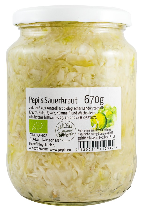 Varza murata bio, 670g Pepi`s Sauerkraut