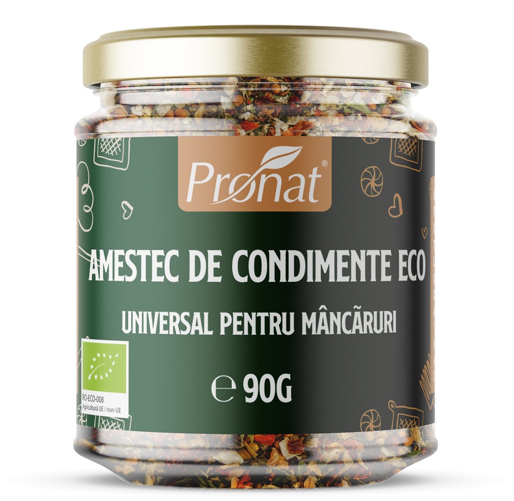 Amestec de condimente bio, adaos universal pentru mancaruri, 90g Pronat