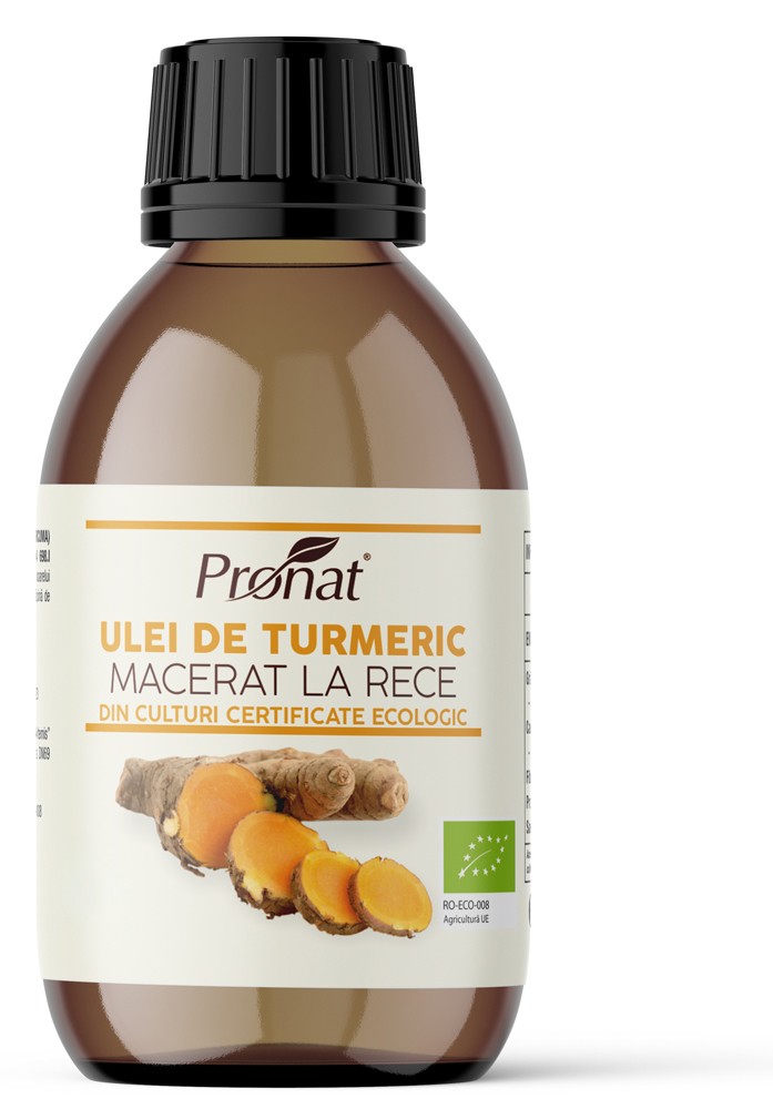 Ulei bio de turmeric (curcuma) macerat la rece, 100ml Pronat