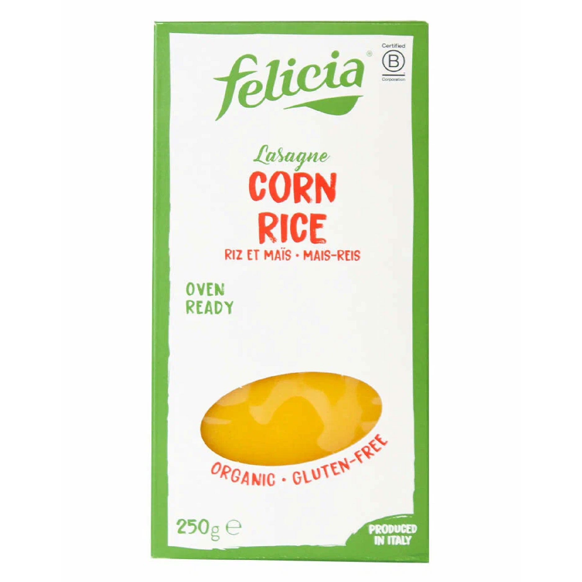 Lasagna bio malai si orez, 250g Felicia